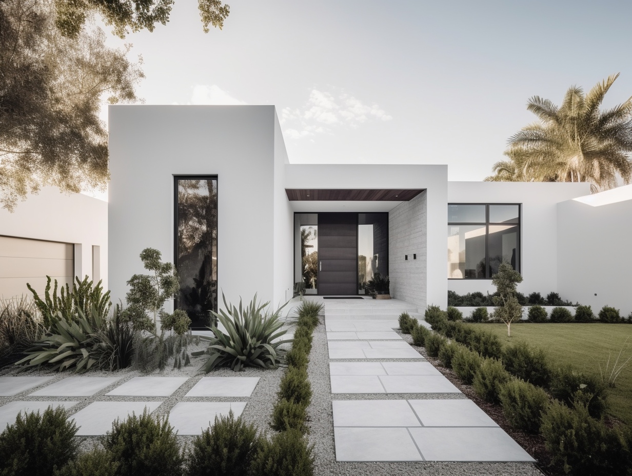 mik The photograph features a stunning modern white brick home 5bd2b5e0 0d1f 4082 b0d4 36b7fd6a8db4